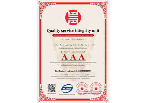 質(zhì)量服務(wù)誠(chéng)信單位-英文版